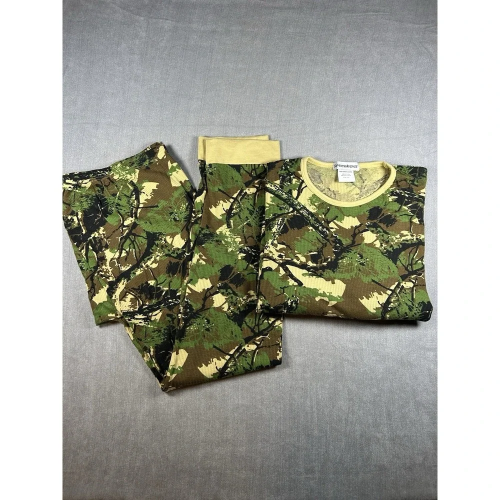 Seventh Avenue Men's Camouflage Thermal Underwear Set Size 2XL